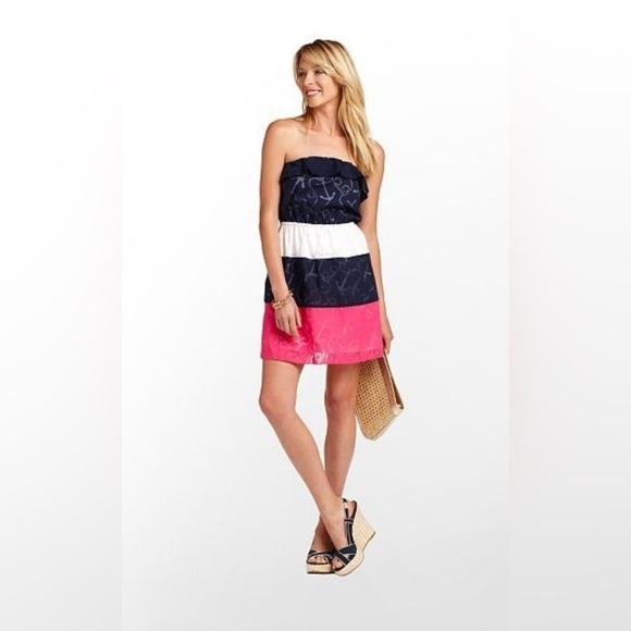 Lilly Pulitzer Nautical Strapless Dress - Picture 1 of 6